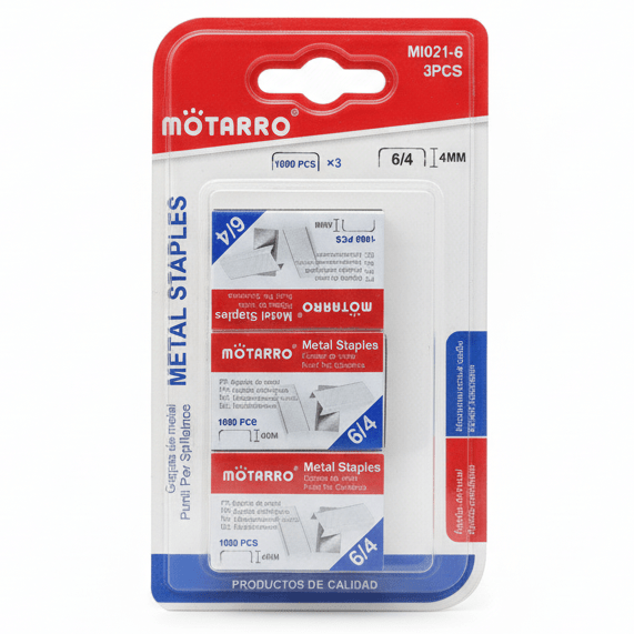 Motarro Metal Staple Pins – Size 6/4 with 4 mm Length, Pack of 3 for Paper Binding, Filing and Office Organization - Al Kabayel Discount CentreMotarro Metal Staple Pins – Size 6/4 with 4 mm Length, Pack of 3 for Paper Binding, Filing and Office OrganizationPaper Clips, Staples & FastenersMOTARROAl Kabayel Discount Centre