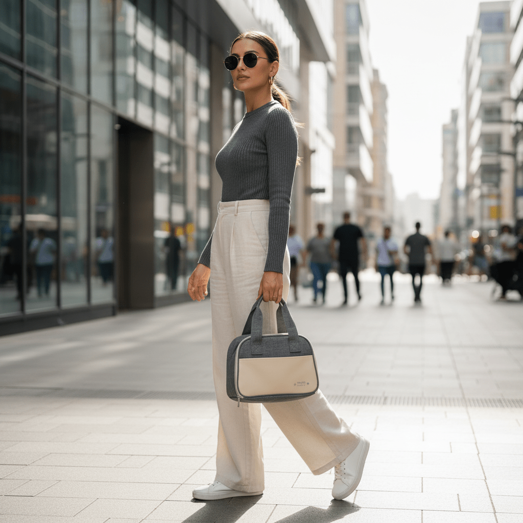 Mujian Grey & Cream Lunch Box Bag - 20×25cm - Al Kabayel Discount CentreMujian Grey & Cream Lunch Box Bag - 20×25cmLunch BagsMUJIANAl Kabayel Discount Centre