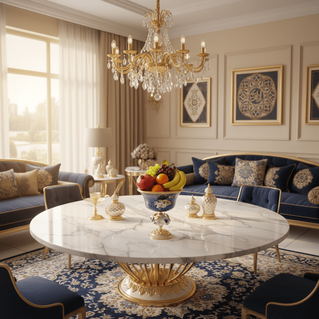 Murano Navy Blue & Gold Metal Footed Glass Fruit Bowl with Porcelain Flower Design for Table Décor – 15 × 14 cm - Al Kabayel Discount CentreMurano Navy Blue & Gold Metal Footed Glass Fruit Bowl with Porcelain Flower Design for Table Décor – 15 × 14 cmBowlsMURANOAl Kabayel Discount Centre