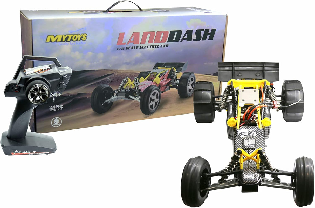 My Toys Land - dash 1:12 Scale Electric Car, 2.4GHz System, Runs in Multi Landscapes, Yellow/Black, MT929 - Al Kabayel Discount CentreMy Toys Land - dash 1:12 Scale Electric Car, 2.4GHz System, Runs in Multi Landscapes, Yellow/Black, MT929Remote Control toysMY TOYSAl Kabayel Discount Centre