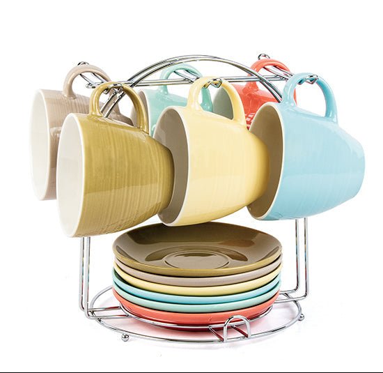 Nautilus 13pcs Ceramic Tea Set Includes 6 Cups 240ml, 6pcs Saucer, 1pc Holder - RNGT - 31644 - Al Kabayel Discount CentreNautilus 13pcs Ceramic Tea Set Includes 6 Cups 240ml, 6pcs Saucer, 1pc Holder - RNGT - 31644Tea SetsNAUTILUSAl Kabayel Discount Centre