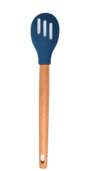 Nautilus Beech Wood Handle Silicone Slotted Spoon - 29.9X5.8X1.6Cm - Blue/Wooden - Al Kabayel Discount CentreNautilus Beech Wood Handle Silicone Slotted Spoon - 29.9X5.8X1.6Cm - Blue/WoodenKitchen Utensils & GadgetsNAUTILUSAl Kabayel Discount Centre