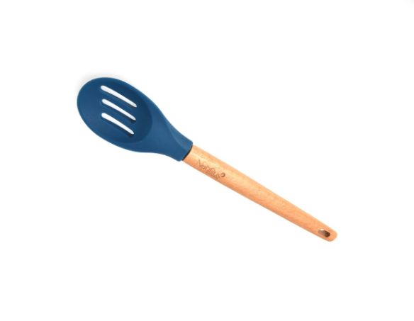 Nautilus Beech Wood Handle Silicone Slotted Spoon - 29.9X5.8X1.6Cm - Blue/Wooden - Al Kabayel Discount CentreNautilus Beech Wood Handle Silicone Slotted Spoon - 29.9X5.8X1.6Cm - Blue/WoodenKitchen Utensils & GadgetsNAUTILUSAl Kabayel Discount Centre