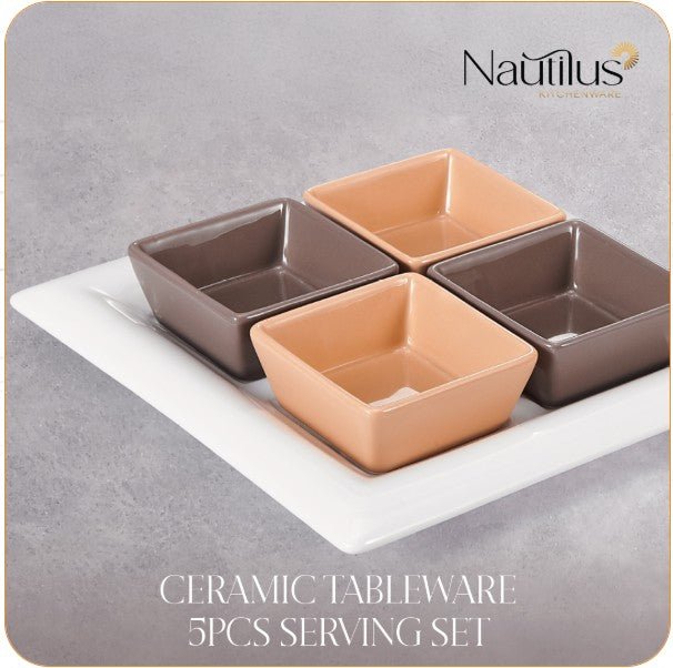 Nautilus Ceramic 5pcs Tableware Serving Set 257mm*64mm*259mm, RNGT - 10600 - Al Kabayel Discount CentreNautilus Ceramic 5pcs Tableware Serving Set 257mm*64mm*259mm, RNGT - 10600Serveware SetsNAUTILUSAl Kabayel Discount Centre