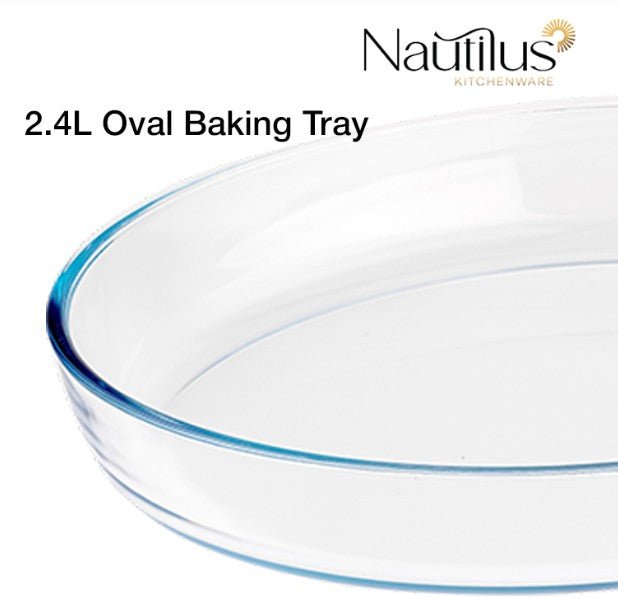 NAUTILUS Oval Borosilicate Glass Baking Tray 2.4 Liter, 303mm*213mm*65mm, RNGT - 10548 - Al Kabayel Discount CentreNAUTILUS Oval Borosilicate Glass Baking Tray 2.4 Liter, 303mm*213mm*65mm, RNGT - 10548Food ContainersNAUTILUSAl Kabayel Discount Centre