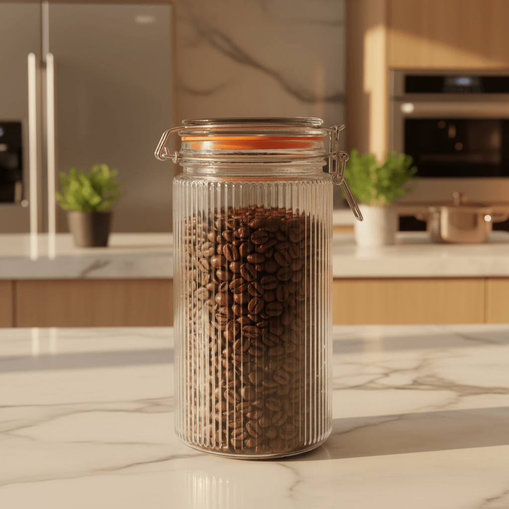 Nautilus Ribbed Glass Clip Jar – 1580ml | Airtight Storage Canister with Stainless Steel Latch - Al Kabayel Discount CentreNautilus Ribbed Glass Clip Jar – 1580ml | Airtight Storage Canister with Stainless Steel LatchJars & Food SaversNAUTILUSAl Kabayel Discount Centre
