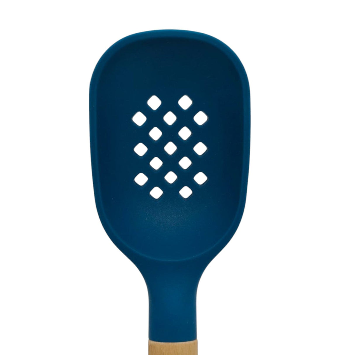Nautilus Silicone Slotted Spoon With Wooden Handle - 33cmX7cm - Blue&Wooden - Al Kabayel Discount CentreNautilus Silicone Slotted Spoon With Wooden Handle - 33cmX7cm - Blue&WoodenCookware AccessoriesNAUTILUSAl Kabayel Discount Centre