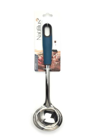 Nautilus Steel Soft Touch Handle Steel Ladle - 31cmX9cm - Blue&Grey - Al Kabayel Discount CentreNautilus Steel Soft Touch Handle Steel Ladle - 31cmX9cm - Blue&GreyCookware AccessoriesNAUTILUSAl Kabayel Discount Centre