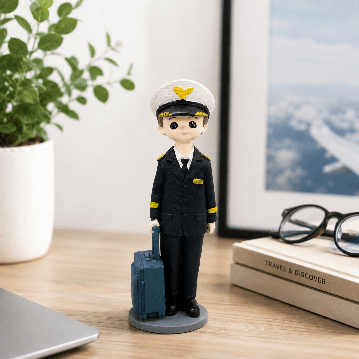 Navy Blue Boy Pilot Polyresin Decorative Figurine - 20 cm - Al Kabayel Discount CentreNavy Blue Boy Pilot Polyresin Decorative Figurine - 20 cmHome Décor AccentsAKDCAl Kabayel Discount Centre