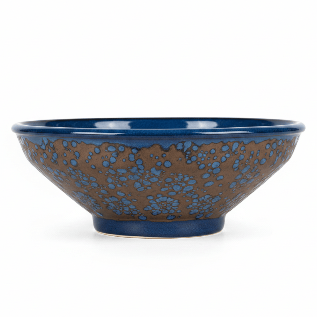 Navy Blue & Brown Round Reactive Glaze Ceramic Serving Bowl 25cm - Al Kabayel Discount CentreNavy Blue & Brown Round Reactive Glaze Ceramic Serving Bowl 25cmBowlsAKDCAl Kabayel Discount Centre