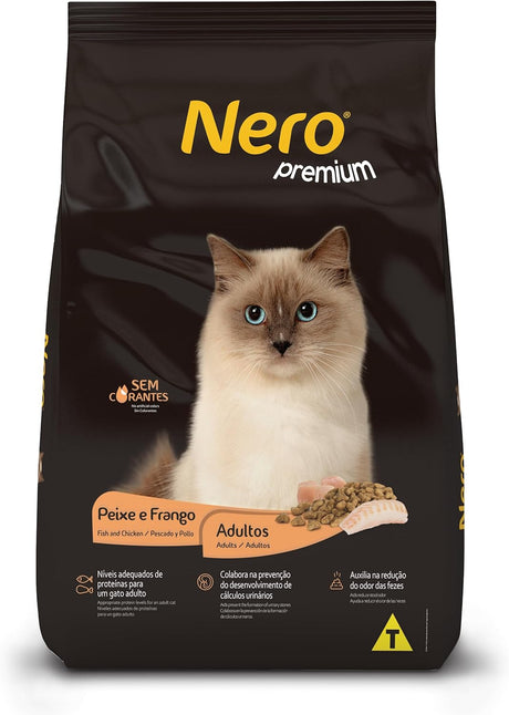 Nero Premium Dry Cat Food Adult, Fish and Chicken Flavor Complete Balanced Formula suitable for all breeds - 3KG - Al Kabayel Discount CentreNero Premium Dry Cat Food Adult, Fish and Chicken Flavor Complete Balanced Formula suitable for all breeds - 3KGPet SuppliesNEROAl Kabayel Discount Centre