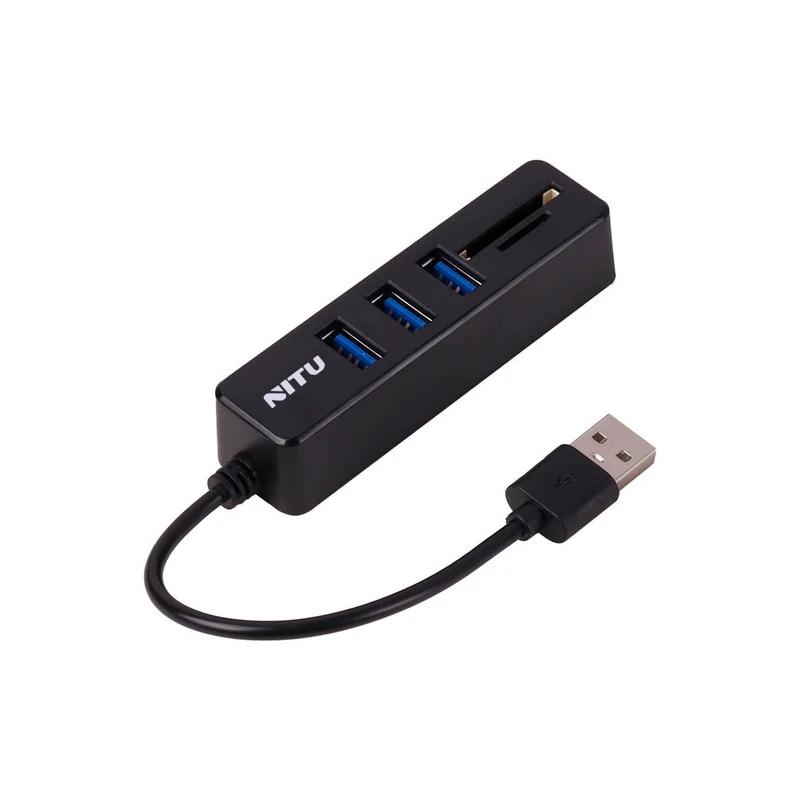 NITU 5 in 1 USB HUB, 3 USB + TF + SD Card Reader Ports - NN27 - Al Kabayel Discount CentreNITU 5 in 1 USB HUB, 3 USB + TF + SD Card Reader Ports - NN27Cords & AdaptersNITUAl Kabayel Discount Centre
