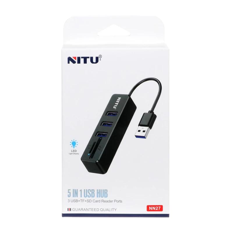 NITU 5 in 1 USB HUB, 3 USB + TF + SD Card Reader Ports - NN27 - Al Kabayel Discount CentreNITU 5 in 1 USB HUB, 3 USB + TF + SD Card Reader Ports - NN27Cords & AdaptersNITUAl Kabayel Discount Centre
