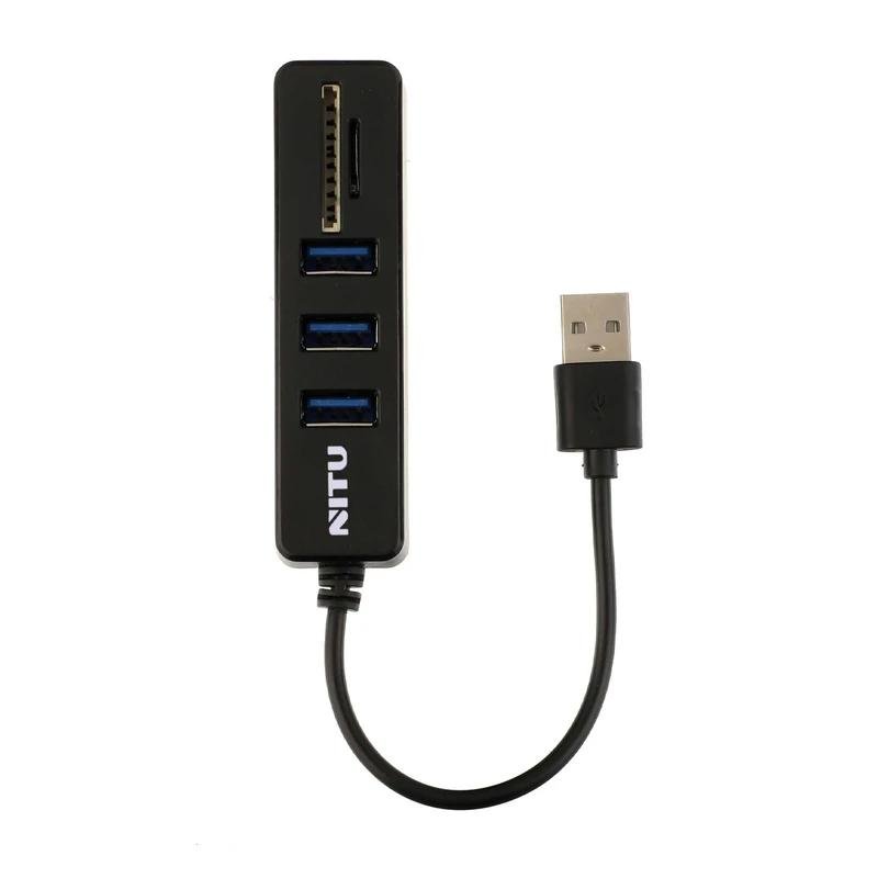 NITU 5 in 1 USB HUB, 3 USB + TF + SD Card Reader Ports - NN27 - Al Kabayel Discount CentreNITU 5 in 1 USB HUB, 3 USB + TF + SD Card Reader Ports - NN27Cords & AdaptersNITUAl Kabayel Discount Centre