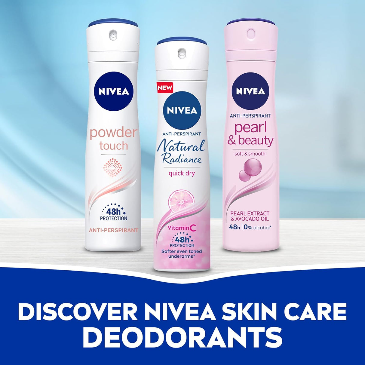 Nivea Antiperspirant Spray for Women, 48h Protection, Natural Radiance - 150ML - Al Kabayel Discount CentreNivea Antiperspirant Spray for Women, 48h Protection, Natural Radiance - 150MLBody Mists & SpraysNIVEAAl Kabayel Discount Centre
