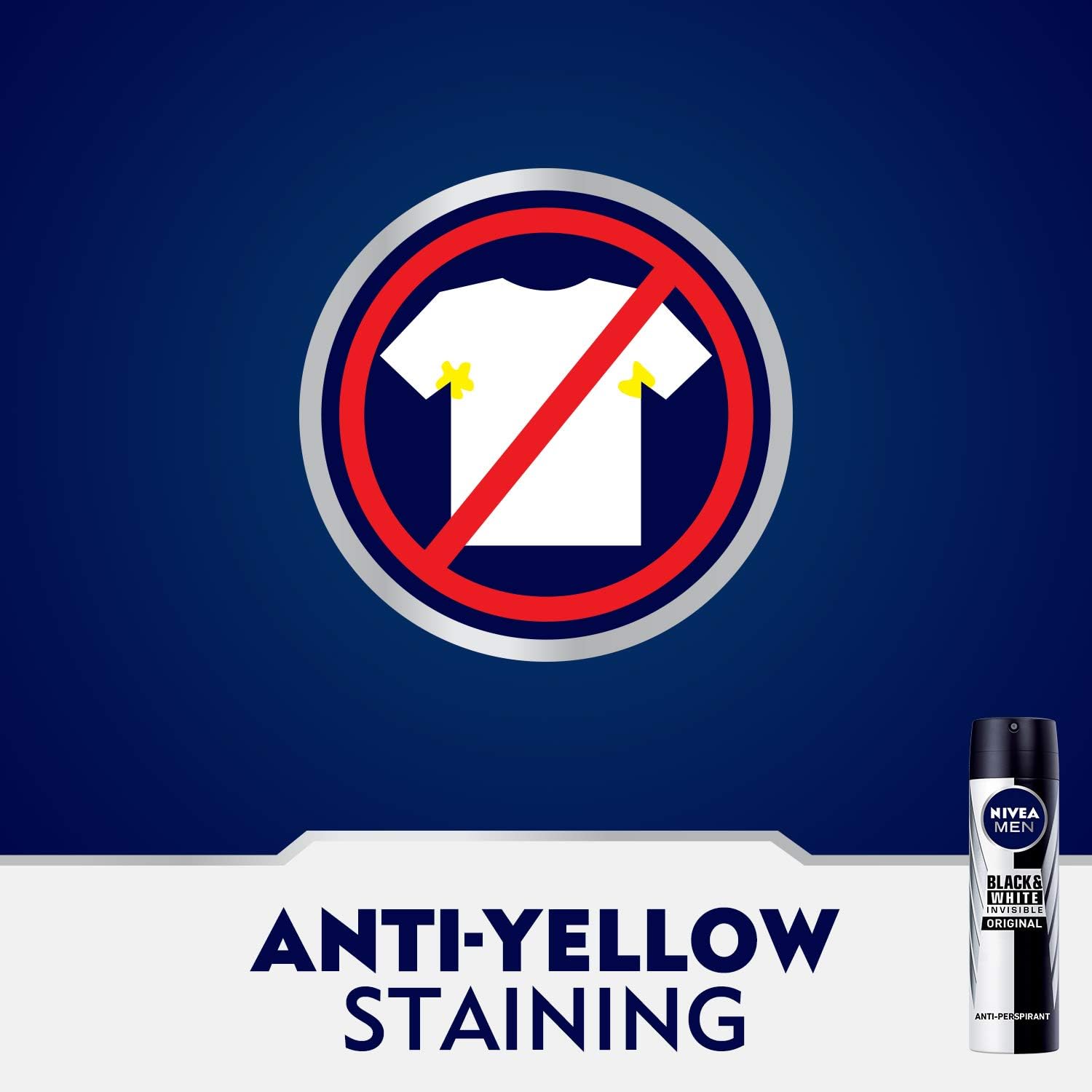 Nivea Men Deodorant, Invisible Black & White, Original, Spray - 2x150ML - Al Kabayel Discount CentreNivea Men Deodorant, Invisible Black & White, Original, Spray - 2x150MLBody Mists & SpraysNIVEAAl Kabayel Discount Centre