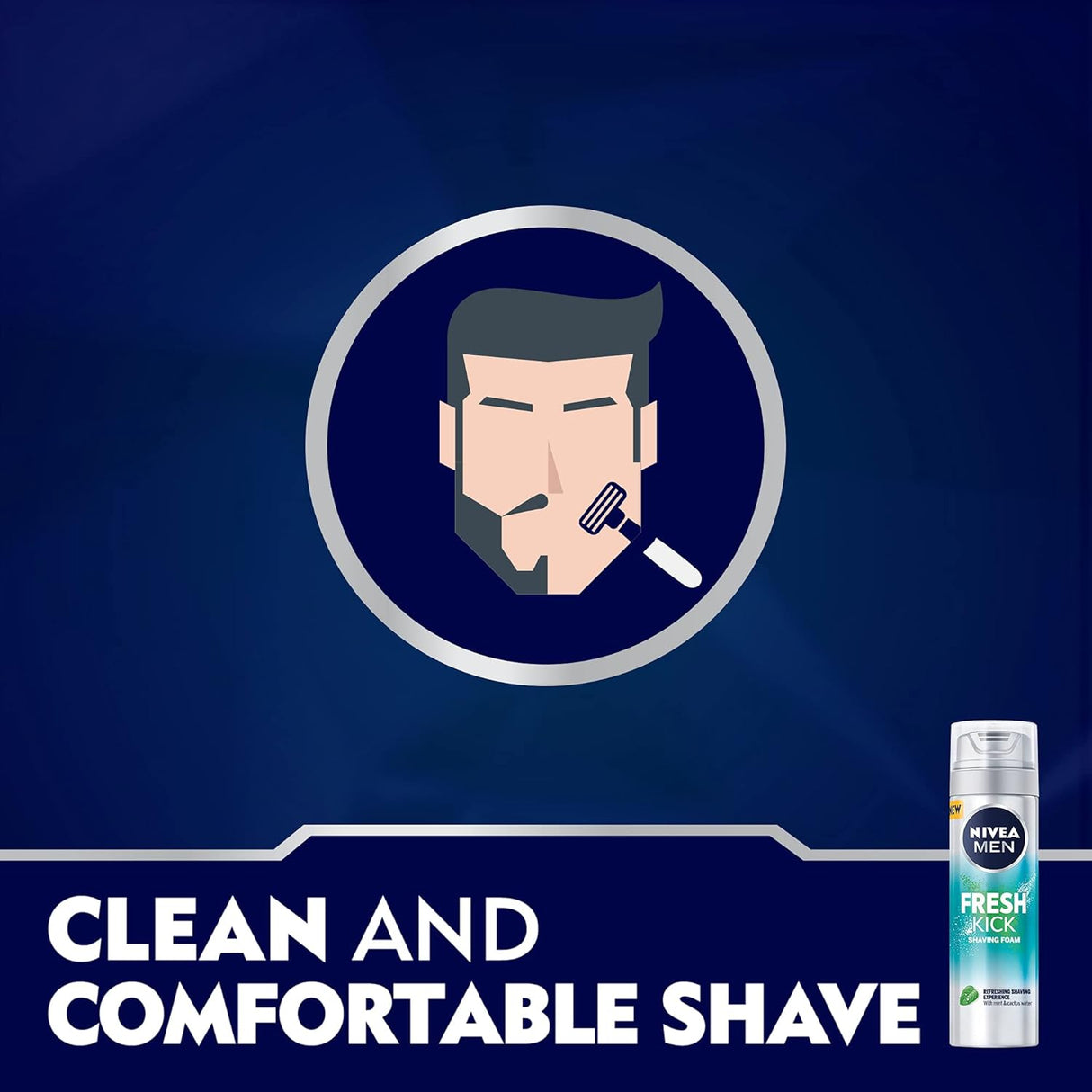 Nivea Men Fresh Kick Shaving Foam, Mint & Cactus Water, 200ml - Al Kabayel Discount CentreNivea Men Fresh Kick Shaving Foam, Mint & Cactus Water, 200mlShaving & GroomingNIVEAAl Kabayel Discount Centre