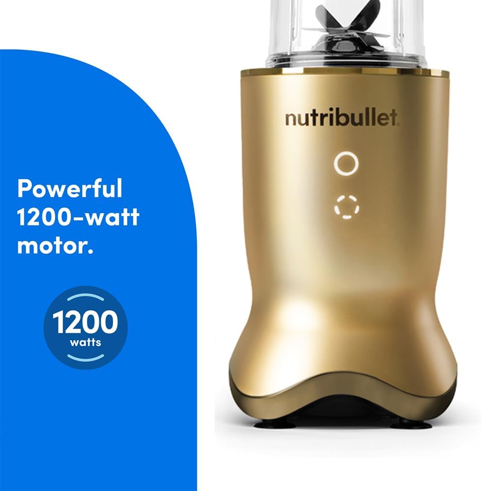 Nutribullet Ultra 1200W High - Speed Blender, Multi - Functional, Quiet Motor, Tritan™ Renew Cups, Rapid Extractor Blades, BPA - Free, Shatter - Resistant, Glow Interface,NBU - 500G, Gold - Al Kabayel Discount CentreNutribullet Ultra 1200W High - Speed Blender, Multi - Functional, Quiet Motor, Tritan™ Renew Cups, Rapid Extractor Blades, BPA - Free, Shatter - Resistant, Glow Interface,NBU - 500G, GoldBlenders, Mixers & Food ProcessorsNUTRIBULLETAl Kabayel Discount Centre