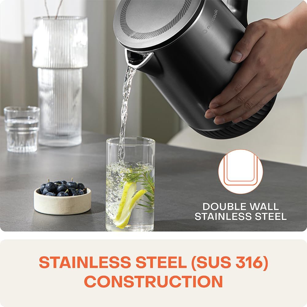 Nutricook Stainless Steel Electric kettle 1.7L, 1800W, Patented U - shaped rust resistant interior with 3 - dimensional fast heating technology, surgical grade steel, NC - USK501 - Al Kabayel Discount CentreNutricook Stainless Steel Electric kettle 1.7L, 1800W, Patented U - shaped rust resistant interior with 3 - dimensional fast heating technology, surgical grade steel, NC - USK501Electric KettlesNUTRICOOKAl Kabayel Discount Centre