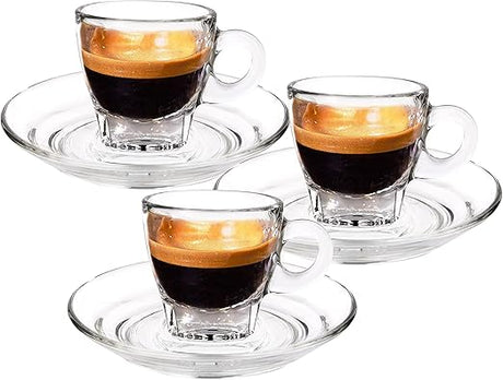 Ocean Caffe Espresso Cup & Saucer Set, 70 Ml, Set Of 6, P0244206, Espresso Cup, Tea & Coffee Cup, Cappuccino Cup, Latte Glass - Al Kabayel Discount CentreOcean Caffe Espresso Cup & Saucer Set, 70 Ml, Set Of 6, P0244206, Espresso Cup, Tea & Coffee Cup, Cappuccino Cup, Latte GlassTea CupsOCEANAl Kabayel Discount Centre