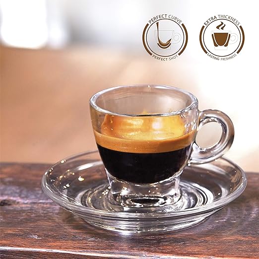 Ocean Caffe Espresso Cup & Saucer Set, 70 Ml, Set Of 6, P0244206, Espresso Cup, Tea & Coffee Cup, Cappuccino Cup, Latte Glass - Al Kabayel Discount CentreOcean Caffe Espresso Cup & Saucer Set, 70 Ml, Set Of 6, P0244206, Espresso Cup, Tea & Coffee Cup, Cappuccino Cup, Latte GlassTea CupsOCEANAl Kabayel Discount Centre