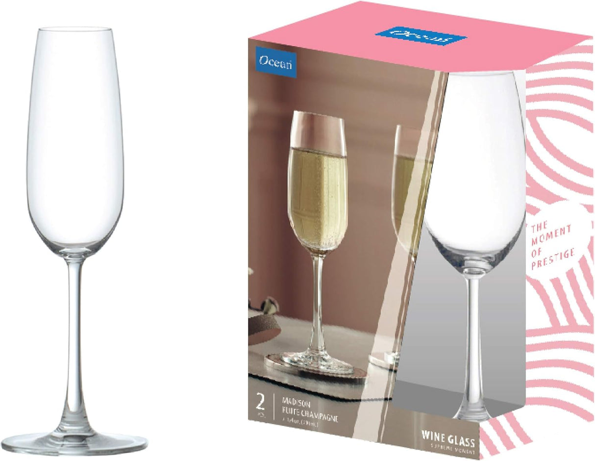 Ocean Champagne Glasses, Set Of 2, Clear, 210 Ml, 015F0702, Champagne Flutes, Champagne Glasses, Sparkling Wine Flutes, Tulips Glasses, Couple Glass - Al Kabayel Discount CentreOcean Champagne Glasses, Set Of 2, Clear, 210 Ml, 015F0702, Champagne Flutes, Champagne Glasses, Sparkling Wine Flutes, Tulips Glasses, Couple GlassDrinkware SetsOCEANAl Kabayel Discount Centre