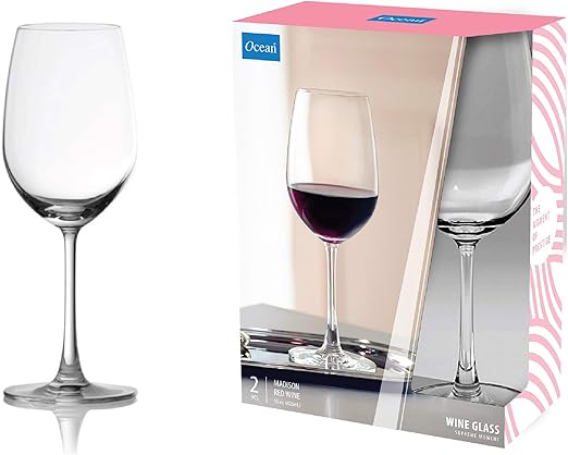 Ocean Madison Red Wine Glasses Set Of 2, Clear, 425 Ml, 015R1502, Martini Glass, Coupe Glass, Margarita Glass, V - Shaped Glass, Conical Glass - Al Kabayel Discount CentreOcean Madison Red Wine Glasses Set Of 2, Clear, 425 Ml, 015R1502, Martini Glass, Coupe Glass, Margarita Glass, V - Shaped Glass, Conical GlassDrinkware SetOCEANAl Kabayel Discount Centre