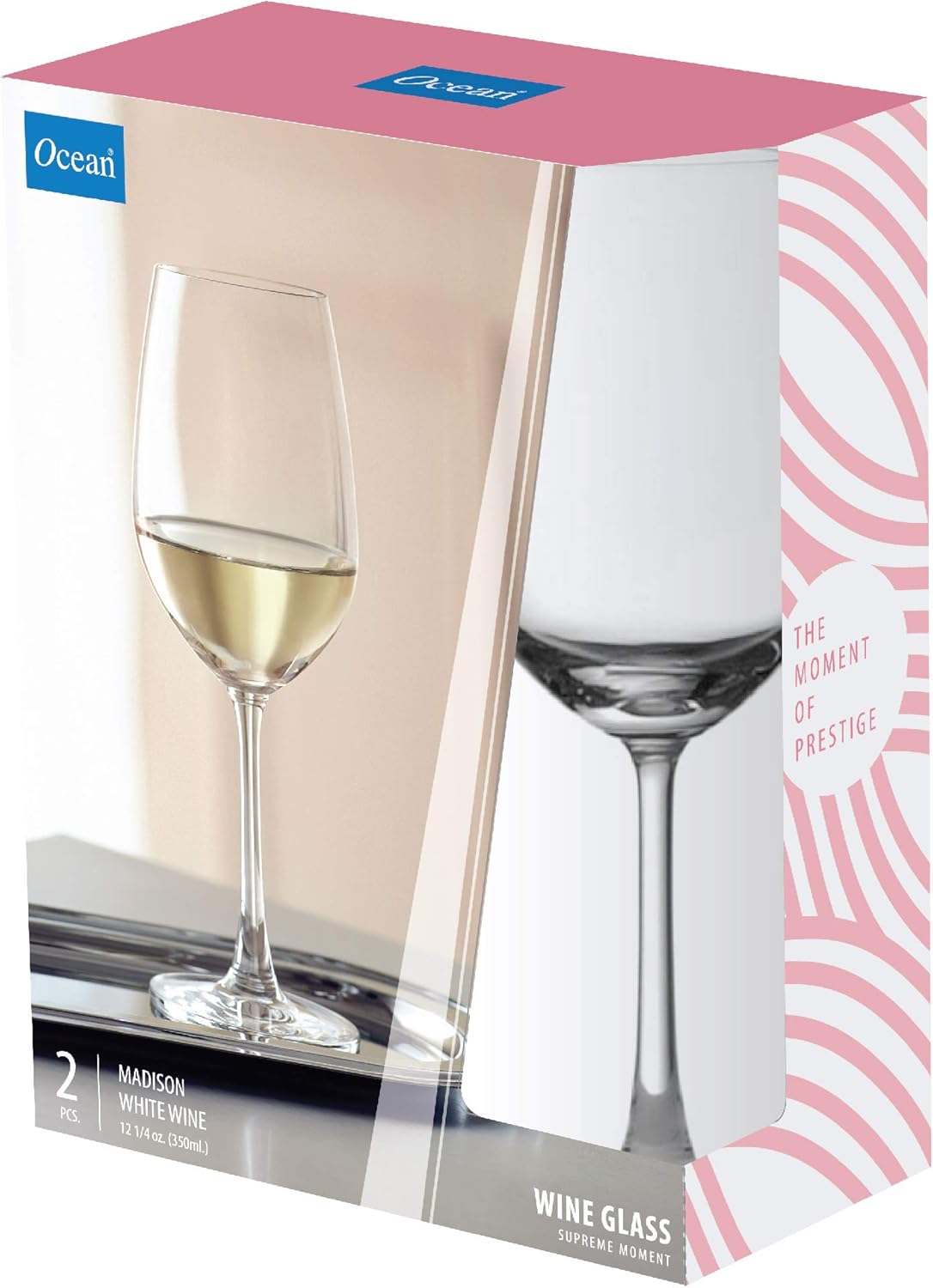 Ocean Madison White Wine Glasses Set Of 2, Clear, 350 Ml, 015W1202, Cabernet Sauvignon Glass, Bordeaux Glass, White Wine Glass, Stemmed Wine Glass, Wine Sipper - Al Kabayel Discount CentreOcean Madison White Wine Glasses Set Of 2, Clear, 350 Ml, 015W1202, Cabernet Sauvignon Glass, Bordeaux Glass, White Wine Glass, Stemmed Wine Glass, Wine SipperDrinkware SetsOCEANAl Kabayel Discount Centre