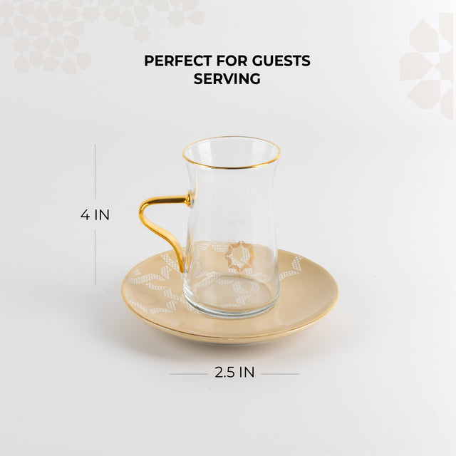 Otantik Octara - Tea Set (19-Pc) - Ivory & Gold