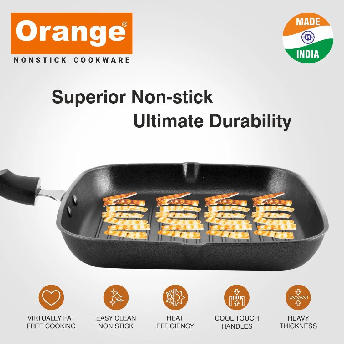 ORANGE Square Non - Stick Grill Pan 24cm - Al Kabayel Discount CentreORANGE Square Non - Stick Grill Pan 24cmFrying Pans & SkilletsORANGEAl Kabayel Discount Centre