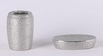 ORCHID 4pcs Ceramic Bathroom Set Shimmer(Soap Dispenser 300ml, Toothbrush Cup, Toothbrush Holder, Soap Dish), Silver - Al Kabayel Discount CentreORCHID 4pcs Ceramic Bathroom Set Shimmer(Soap Dispenser 300ml, Toothbrush Cup, Toothbrush Holder, Soap Dish), SilverHome Décor AccentsORCHIDAl Kabayel Discount Centre