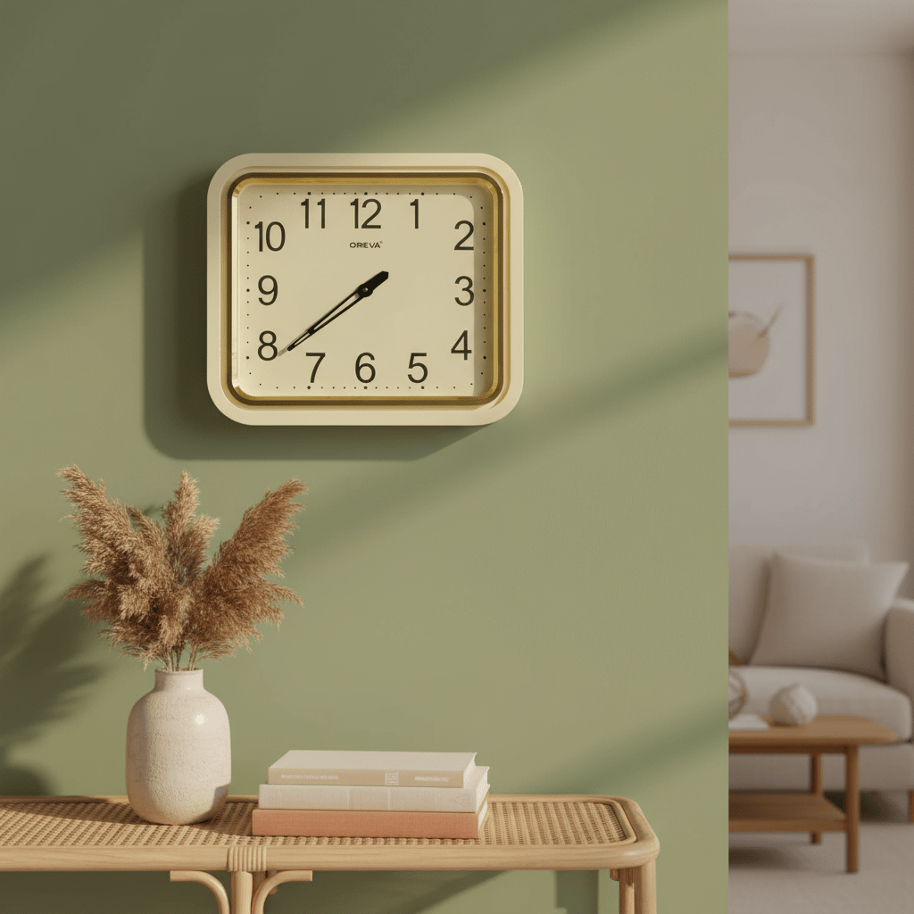 Oreva Classic Square Wall Clock – 40×44cm | Cream & Gold | Silent Quartz - Al Kabayel Discount CentreOreva Classic Square Wall Clock – 40×44cm | Cream & Gold | Silent QuartzWall ClocksOREVAAl Kabayel Discount Centre