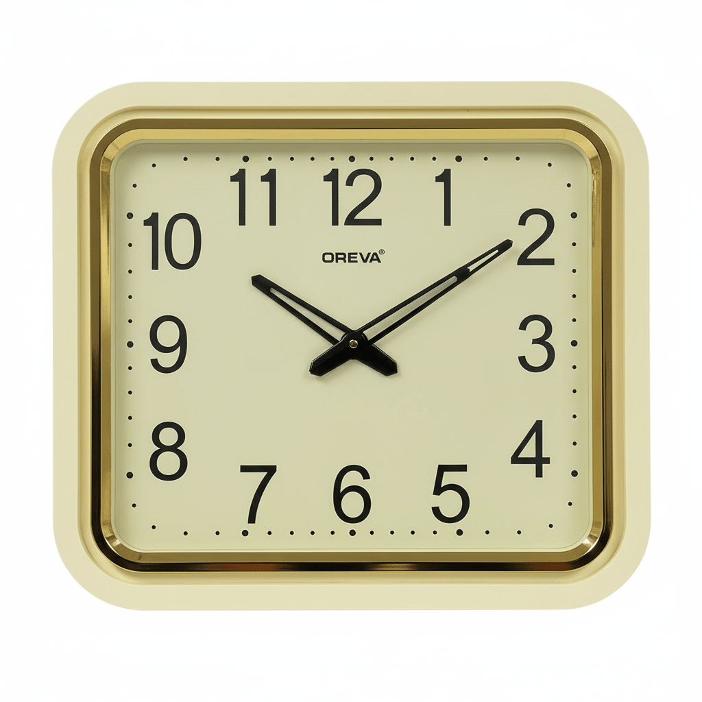 Oreva Classic Square Wall Clock – 40×44cm | Cream & Gold | Silent Quartz - Al Kabayel Discount CentreOreva Classic Square Wall Clock – 40×44cm | Cream & Gold | Silent QuartzWall ClocksOREVAAl Kabayel Discount Centre