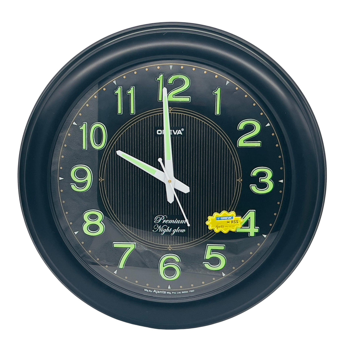 OREVA Round Premium Night Glow Wall Clock 43cm, Black, AQ - 7957 - Al Kabayel Discount CentreOREVA Round Premium Night Glow Wall Clock 43cm, Black, AQ - 7957Wall ClocksOREVAAl Kabayel Discount Centre