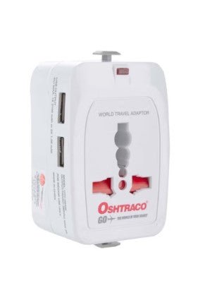 Oshtraco Travel Adapter With 2 X1.05AMP Usb Port - Al Kabayel Discount CentreOshtraco Travel Adapter With 2 X1.05AMP Usb PortCords & AdaptersOSHTRACOAl Kabayel Discount Centre