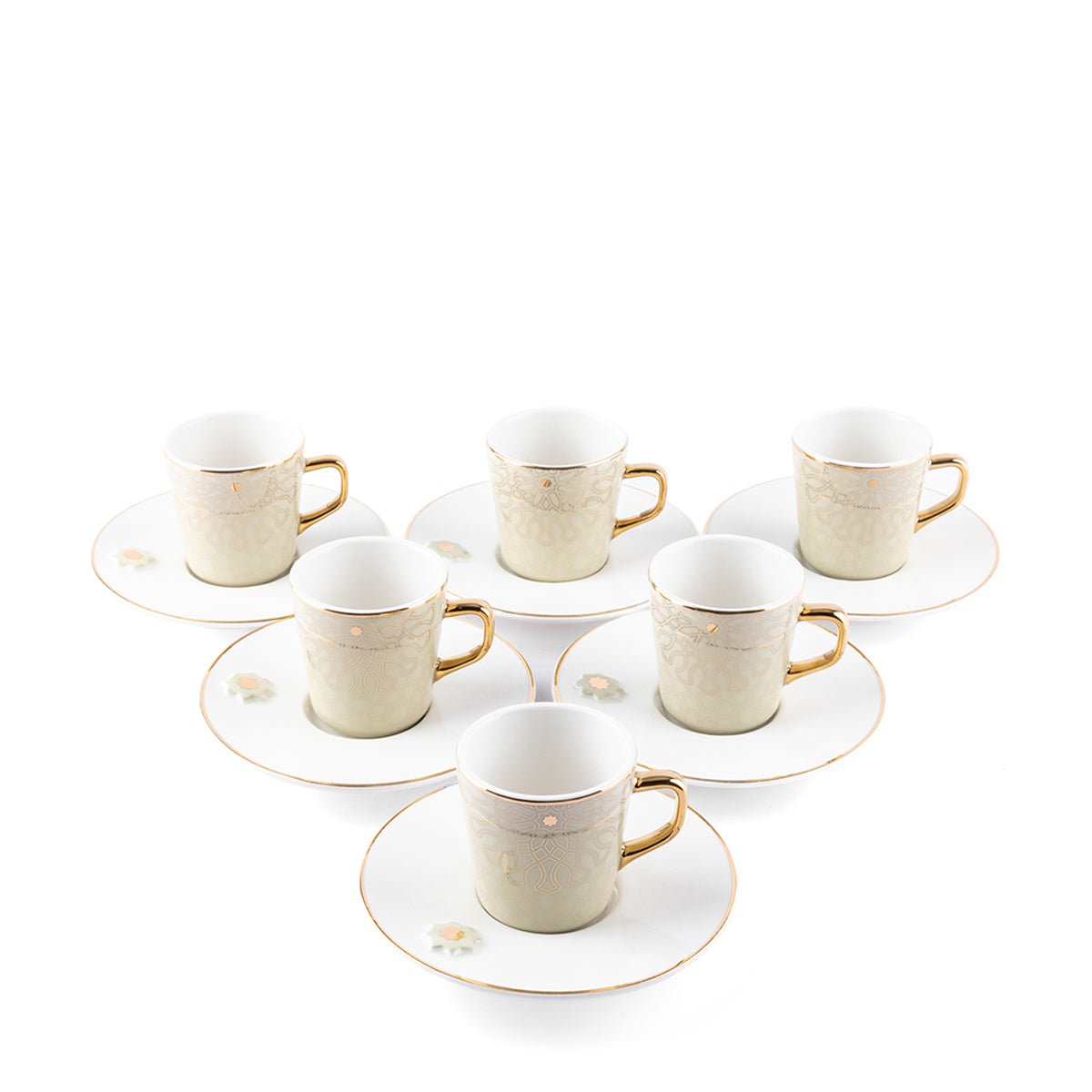 OTANTIC Asala 12pcs Coffee Set(6pcs Cup 100ml, 6pcs Saucer), Beige+Gold - Al Kabayel Discount CentreOTANTIC Asala 12pcs Coffee Set(6pcs Cup 100ml, 6pcs Saucer), Beige+GoldTea SetsOTANTICAl Kabayel Discount Centre