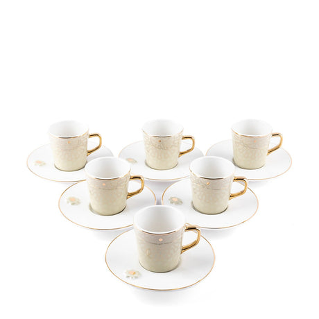OTANTIC Asala 12pcs Coffee Set(6pcs Cup 100ml, 6pcs Saucer), Beige+Gold - Al Kabayel Discount CentreOTANTIC Asala 12pcs Coffee Set(6pcs Cup 100ml, 6pcs Saucer), Beige+GoldTea SetsOTANTICAl Kabayel Discount Centre