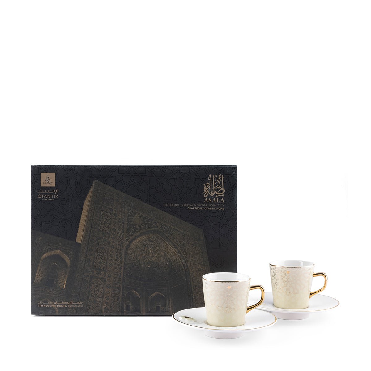 OTANTIC Asala 12pcs Coffee Set(6pcs Cup 100ml, 6pcs Saucer), Beige+Gold - Al Kabayel Discount CentreOTANTIC Asala 12pcs Coffee Set(6pcs Cup 100ml, 6pcs Saucer), Beige+GoldTea SetsOTANTICAl Kabayel Discount Centre