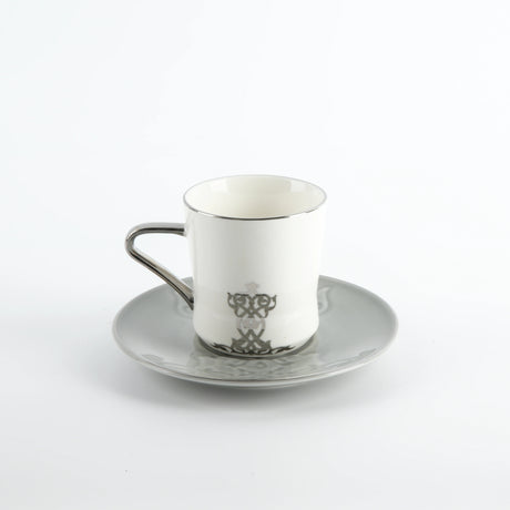 Otantic Naqsh 12pcs Porcelain Tea Set, 6pcs Cups 200ml + 6pcs Saucer, Grey/White/Silver, ET2953 - Al Kabayel Discount CentreOtantic Naqsh 12pcs Porcelain Tea Set, 6pcs Cups 200ml + 6pcs Saucer, Grey/White/Silver, ET2953Tea SetsOTANTIKAl Kabayel Discount Centre