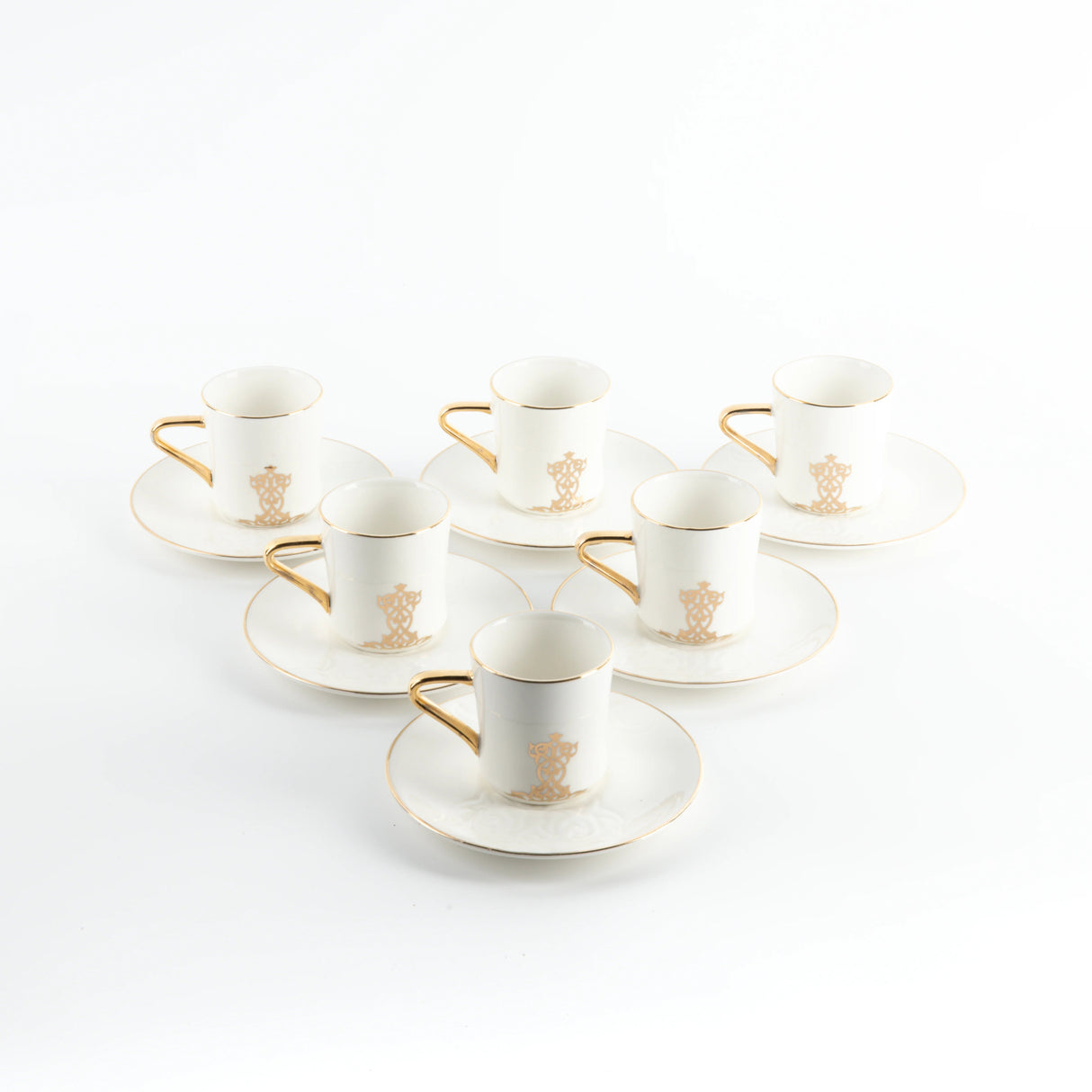 Otantic Naqsh 12pcs Porcelain Turkish Coffee Set, 6pcs Cups 80ml + 6pcs Saucer, White/Gold, ET2945 - Al Kabayel Discount CentreOtantic Naqsh 12pcs Porcelain Turkish Coffee Set, 6pcs Cups 80ml + 6pcs Saucer, White/Gold, ET2945Tea SetsOTANTIKAl Kabayel Discount Centre