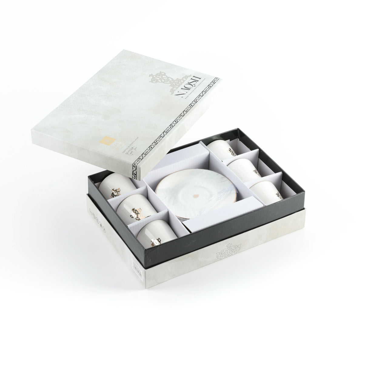 Otantic Naqsh 12pcs Porcelain Turkish Coffee Set, 6pcs Cups 80ml + 6pcs Saucer, White/Gold, ET2945 - Al Kabayel Discount CentreOtantic Naqsh 12pcs Porcelain Turkish Coffee Set, 6pcs Cups 80ml + 6pcs Saucer, White/Gold, ET2945Tea SetsOTANTIKAl Kabayel Discount Centre