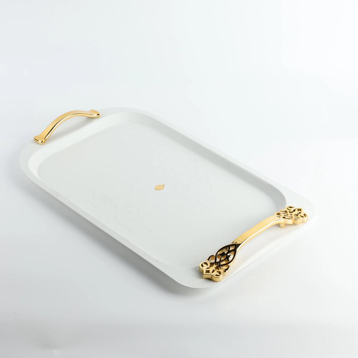 Otantic Naqsh Luxury Metal Serving Tray 52.7cm*32cm, White/Gold - HJ1406 - Al Kabayel Discount CentreOtantic Naqsh Luxury Metal Serving Tray 52.7cm*32cm, White/Gold - HJ1406Serving TraysOTANTIKAl Kabayel Discount Centre