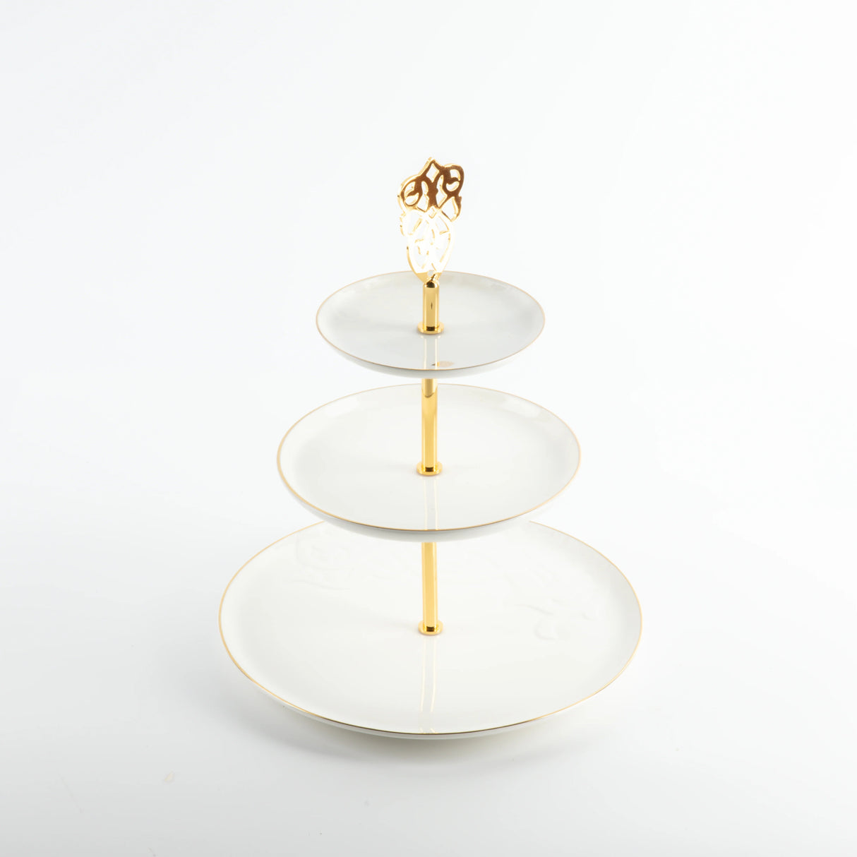 Otantic Naqsh Porcelain 3 - Tier Candy Tray 27cm*33cm, White/Gold - ET2985 - Al Kabayel Discount CentreOtantic Naqsh Porcelain 3 - Tier Candy Tray 27cm*33cm, White/Gold - ET2985Serving TraysOTANTIKAl Kabayel Discount Centre
