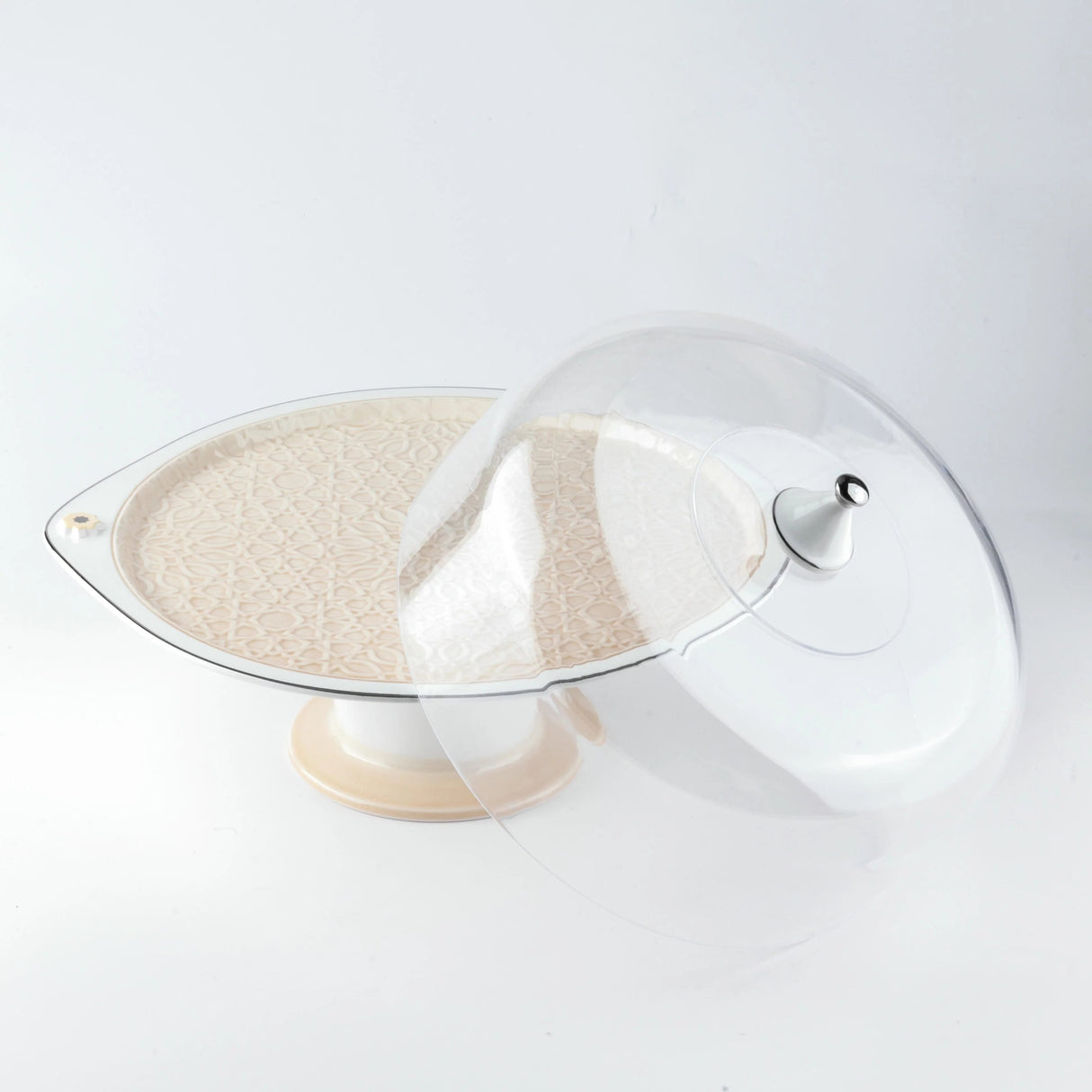 Otantik Asala Porcelain 9 - Piece Cake Serving Set - Beige and Silver - Al Kabayel Discount CentreOtantik Asala Porcelain 9 - Piece Cake Serving Set - Beige and SilverServing TraysOTANTIKAl Kabayel Discount Centre