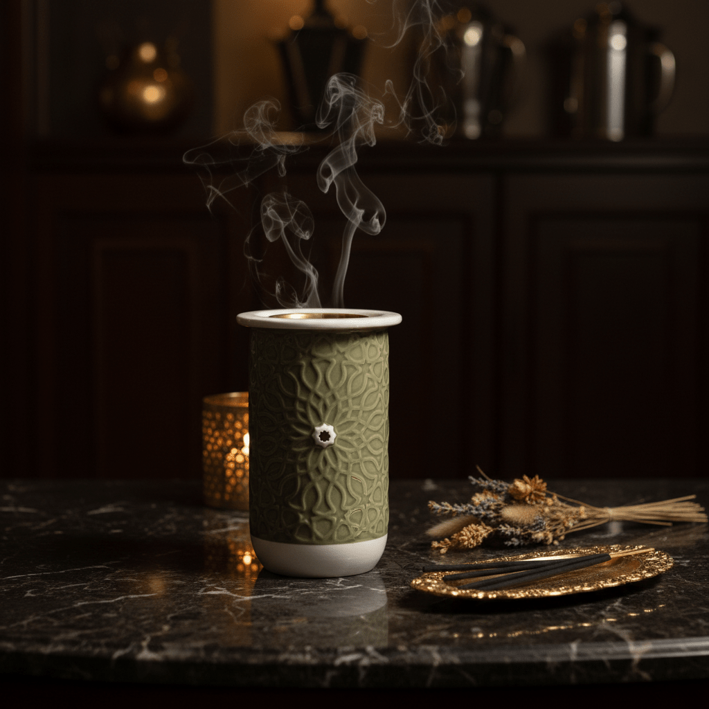 Otantik Asala Premium Porcelain Incense Burner – Sage Green & White 11 × 18 cm | Handcrafted Porcelain - Al Kabayel Discount CentreOtantik Asala Premium Porcelain Incense Burner – Sage Green & White 11 × 18 cm | Handcrafted PorcelainIncense BurnerOTANTIKAl Kabayel Discount Centre