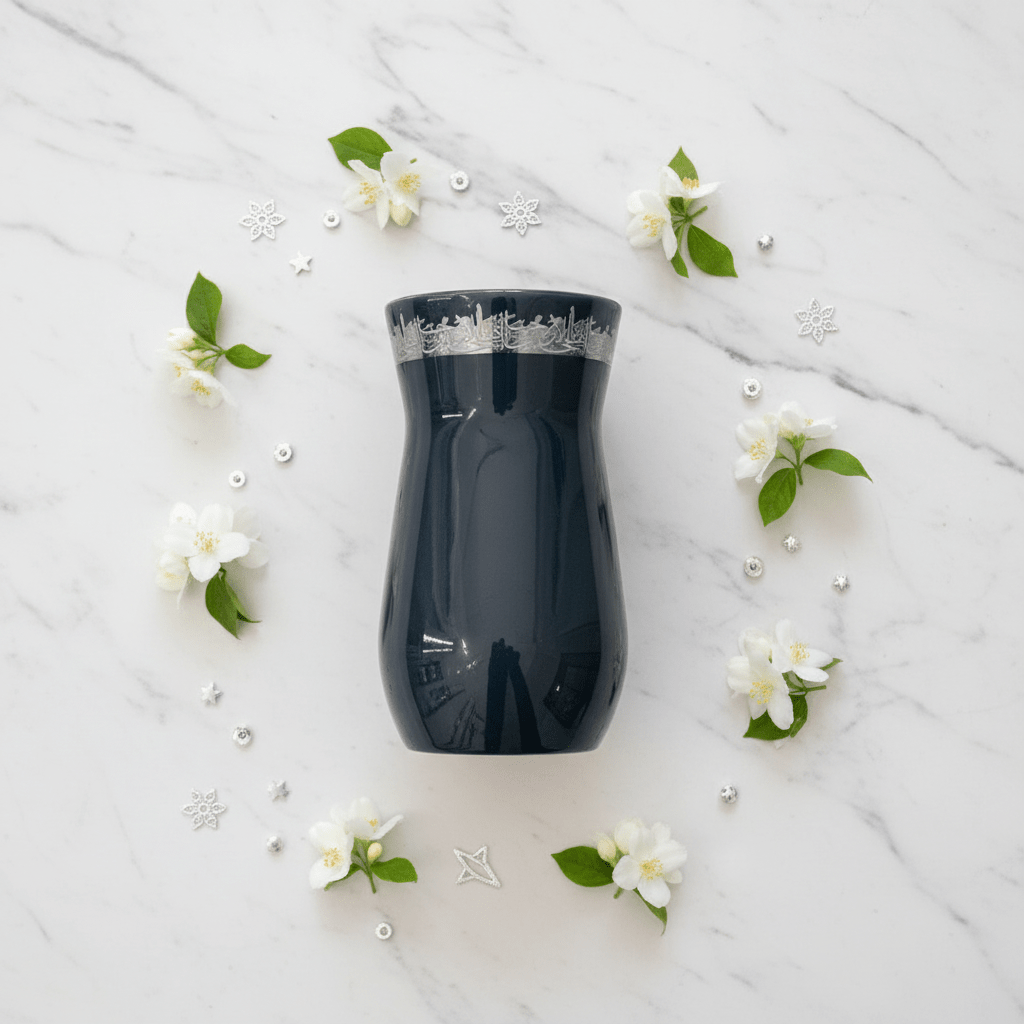 Otantik Atheer Navy Blue Ceramic Flower Vase | Arabic Calligraphy Décor | 20×10cm - Al Kabayel Discount CentreOtantik Atheer Navy Blue Ceramic Flower Vase | Arabic Calligraphy Décor | 20×10cmHome Décor AccentsOTANTIKAl Kabayel Discount Centre