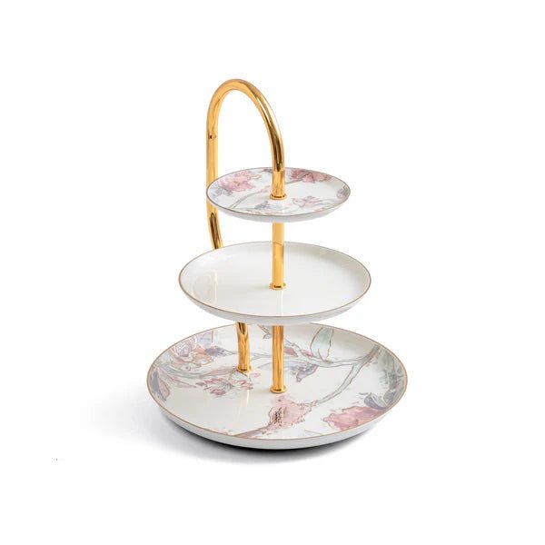 Otantik Khuzama ET3060 Royal 3 - Layer Cake Stand – Red & Gold Floral Porcelain – 27×19×13 cm / 33 cm Height - Al Kabayel Discount CentreOtantik Khuzama ET3060 Royal 3 - Layer Cake Stand – Red & Gold Floral Porcelain – 27×19×13 cm / 33 cm HeightServing TraysOTANTIKAl Kabayel Discount Centre