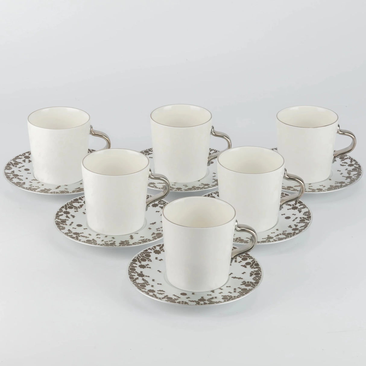 Otantik Nourhan 12 - Piece Porcelain Tea Set - Matte Silver 240CC - Al Kabayel Discount CentreOtantik Nourhan 12 - Piece Porcelain Tea Set - Matte Silver 240CCTea/Coffee SetsOTANTIKAl Kabayel Discount Centre