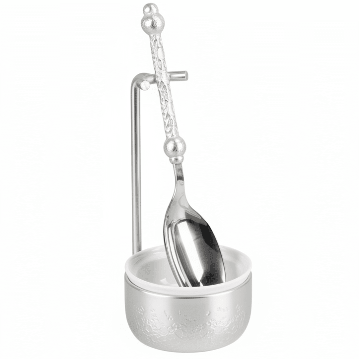 Otantik Nourhan Luxury Food Spoon Set - Decorative Stainless Steel with Porcelain Bowl & Holder - Al Kabayel Discount CentreOtantik Nourhan Luxury Food Spoon Set - Decorative Stainless Steel with Porcelain Bowl & HolderSpoonsOTANTIKAl Kabayel Discount Centre