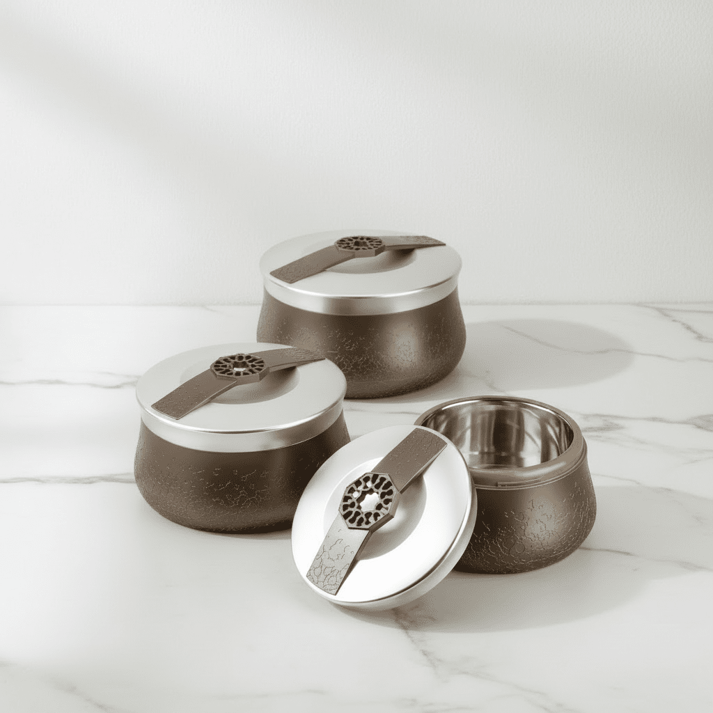 Otantik Nourhan Premium Food Warmers - Luxury 3 - Piece Gift Set (Brown) - Al Kabayel Discount CentreOtantik Nourhan Premium Food Warmers - Luxury 3 - Piece Gift Set (Brown)CasserolesOTANTIKAl Kabayel Discount Centre